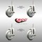 Service Caster 5 Inch 316SS Gray Polyurethane Swivel 1/2 Inch Threaded Stem Caster Set Brake SCC SCC-SS316TS20S514-PPUB-TLB-121315-4 - alternate 2